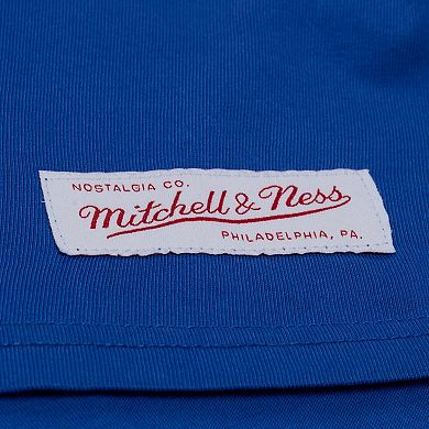 Women's Mitchell & Ness Royal New England Patriots Core Essentials Micro Logo Boxy Crop T-Shirt