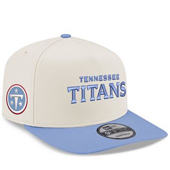 Men's New Era Cream/Light Blue Tennessee Titans Wordmark 9FIFTY A-Frame Snapback Hat