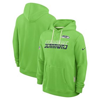 Men's Nike Neon Green Seattle Seahawks Sideline Standard Issue Top Prospect Dri-FIT Hoodie