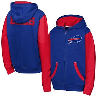 Youth Outerstuff Royal Buffalo Bills Stadium Colorblock Full-Zip Hoodie