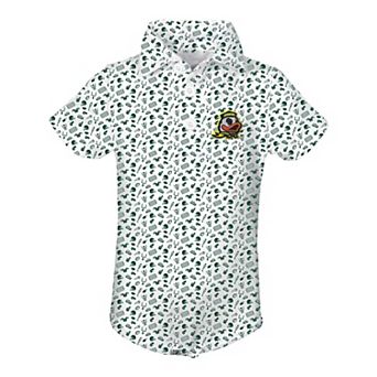 Infant Garb Green Oregon Ducks Tom Allover Print Performance Polo Bodysuit