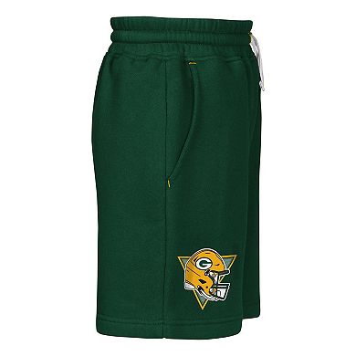 Youth Outerstuff Green Green Bay Packers Audible Fleece Shorts