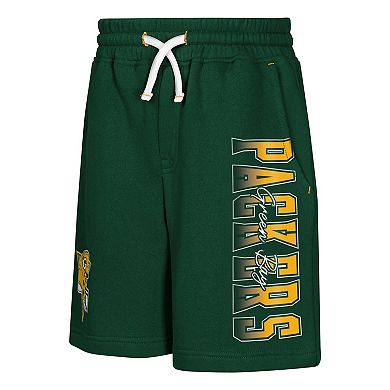 Youth Outerstuff Green Green Bay Packers Audible Fleece Shorts
