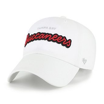 Women's '47 White Tampa Bay Buccaneers Trendy Script Clean Up Adjustable Hat