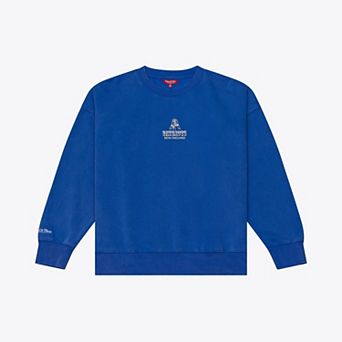 Women's Mitchell & Ness Royal New England Patriots Core Essentials Micro Logo Fleece Sweatshirt