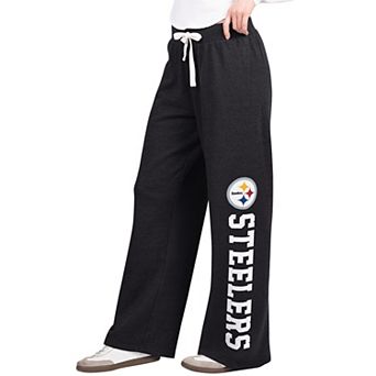 Women's Starter Black Pittsburgh Steelers Field Wide Leg Sweatpants