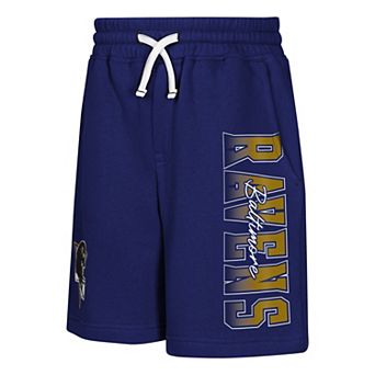 Youth Outerstuff Purple Baltimore Ravens Audible Fleece Shorts