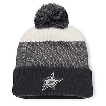 Men's Fanatics Black/Light Beige Dallas Stars Monochrome Cuffed Knit Hat with Pom