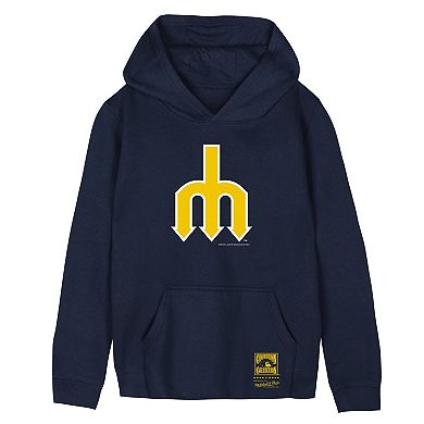 Toddler Mitchell & Ness Navy Seattle Mariners Retro Logo Hoodie