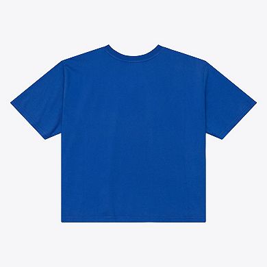 Women's Mitchell & Ness Royal Buffalo Bills Core Essentials Micro Logo Boxy Crop T-Shirt