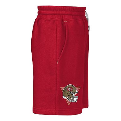Youth Outerstuff Scarlet San Francisco 49ers Audible Fleece Shorts