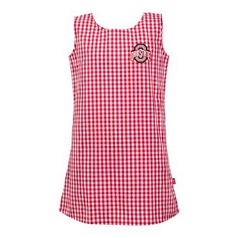 Girls Toddler Garb Scarlet Ohio State Buckeyes Woven Gingham Dress