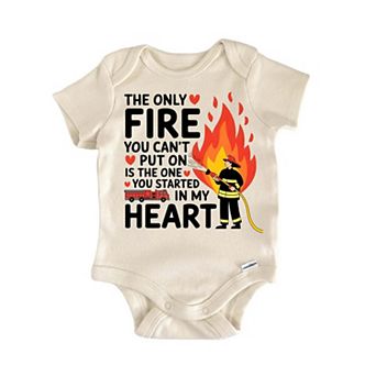 Firefighter Fireman Heart Newborn Baby Onesie®