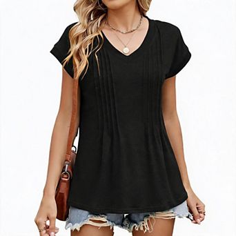 Women's V-Neck Loose Short-Sleeve T-Shirt Top
