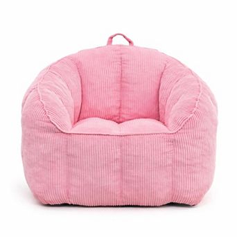 Corduroy Giant Bean Bag Sofa with Armrests and Comfort Foam Fill