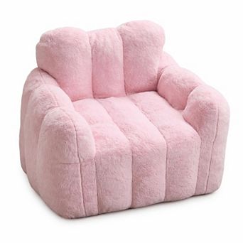 Adult Faux Fur Bean Bag Sofa with High-Density Foam, No Assembly Required