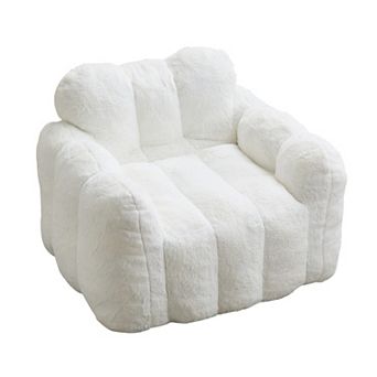 Adult Faux Fur Bean Bag Sofa with High-Density Foam, No Assembly Required