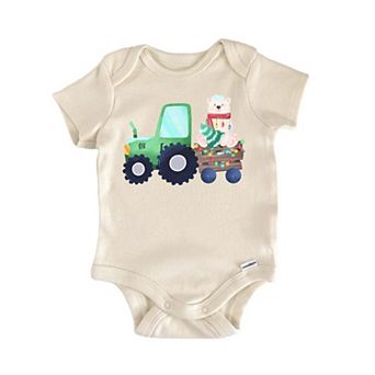 Tractor Christmas Tree Newborn Baby Onesie®