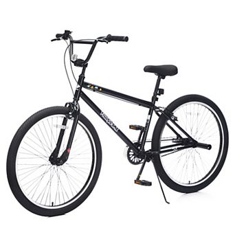 Pnronnc Freestyle MTB Teens Bike Single Bicycle with 2 Pegs, Front Caliper Brake and Rear V Brake