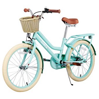 Pnronnc 20" Girls Bike Womens Bicycle with Basket for 7-10 Years Old Kids, No Training Wheels