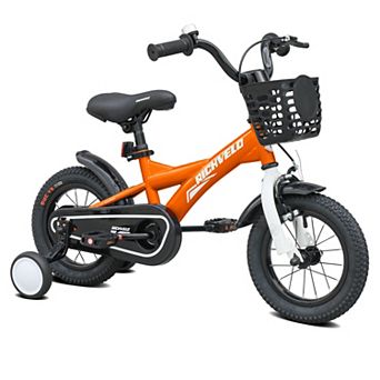 Pnronnc Kids Self-balancing Scooter Bike Children Bicycle with Training Wheels and Basket