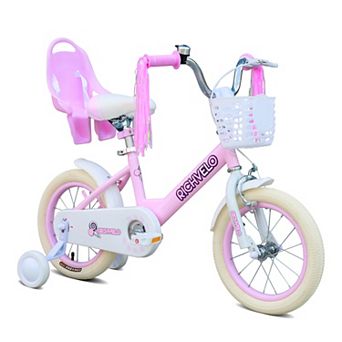 Pnronnc Kids Self-balancing Scooter Bike Children Bicycle with Training Wheels and Basket