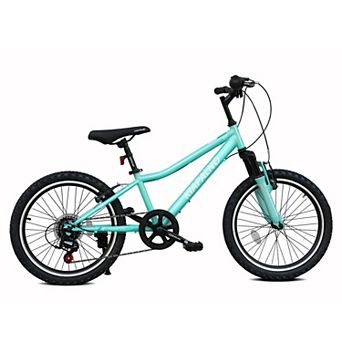 Pnronnc Boys and Girls Mountain Bike 7-Speed Dual-Suspension Mountain Bicycle