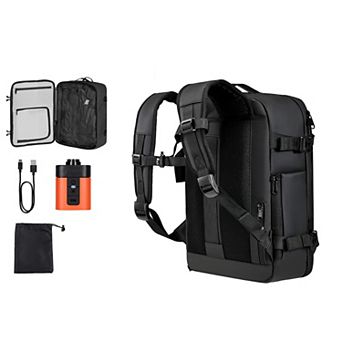 VEVOR Vacuum Travel Backpack, 35L, Vacuum Seal Compression Travel Backpack with Air Pump, Black