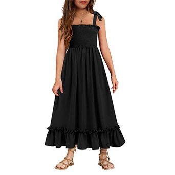 Arshiner Girls Summer Dress Boho Beach Casual Smocked Maxi Dresses