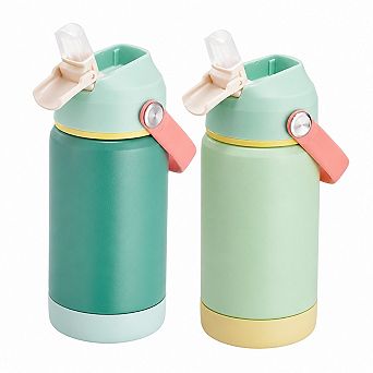 2-Pack Stainless Steel Insulated Water Bottles With Straws Leak Proof For School Travel