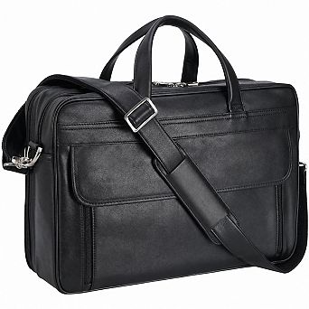 Real Calfskin Leather Laptop Briefcase Crossbody Messenger Business Travel Bag