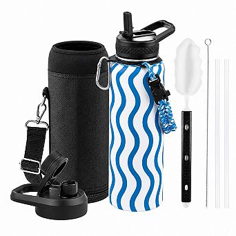 Insulated Stainless Steel Water Bottle Triple Wall Vacuum Leak Proof With Paracord Handle
