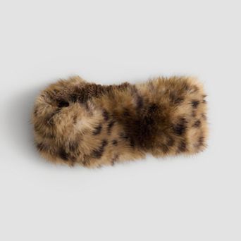 Women's LaValentina Animal Print Faux Fur Headwrap