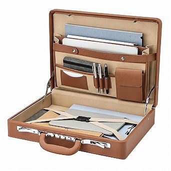Waterproof PU Leather Business Briefcase 16 Inch Laptop Secure Lock Organizer Travel Work Bag