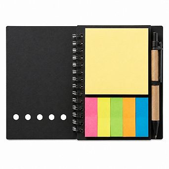 Spiral Lined Pocket Notebook And Pen Set With Sticky Notes Index Labels For Office School