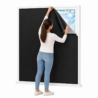 Portable No Drill Blackout Curtains DIY Cuttable Window Blinds For Bedroom Travel Dorm