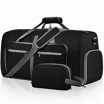 Waterproof Foldable Travel Duffel Bag With Shoe Compartment Carry-On Backpack Bonus Toiletry Bag