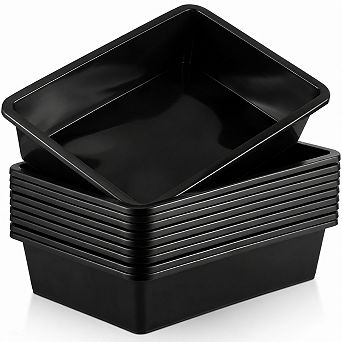 10 Pack Stackable Plastic Letter Size Paper Trays For School Office Classroom Organization