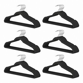 60 Pack Slim Flocked Space Saving Closet Hangers Non Slip Heavy Duty