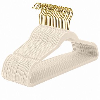 Velvet Suit Hangers Non Slip Slimline with Gold Hooks