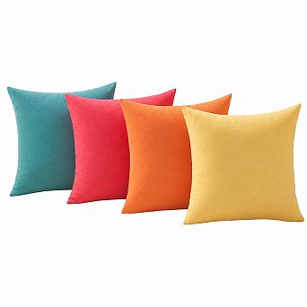 Set of 4 Waterproof Linen Outdoor Throw Pillow Covers Patio Cushion Cases