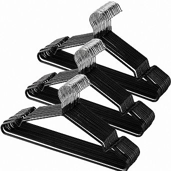 50 Pack 16 Inch Stainless Steel Wire Hangers Non Slip Space Saving Closet Organizer
