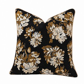 Chenille Floral Throw Pillow Cover Neutral Farmhouse Home Decor for Couch Outdoor