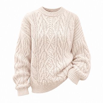 Women Oversized Cable Knit Pullover Sweater Fall Winter Casual Work Top