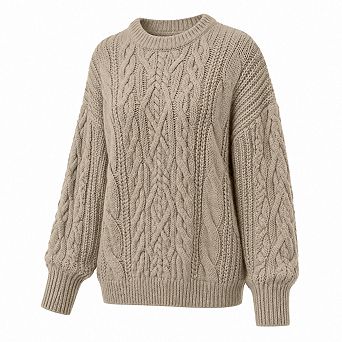 Women Oversized Cable Knit Pullover Sweater Fall Winter Casual Work Top