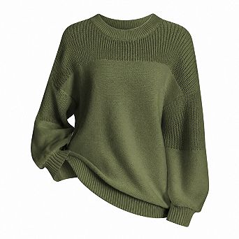 Women's Oversized Long Sleeve Crewneck Knit Pullover Sweaters Casual Soft Warm Tops