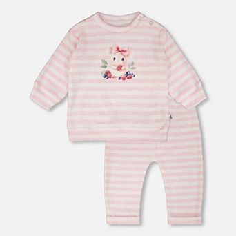 Baby Girl Cotton Jersey Top and Pants Set and Stripes