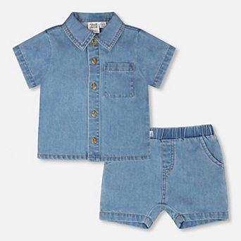 Baby Boy Chambray Top and Short Set