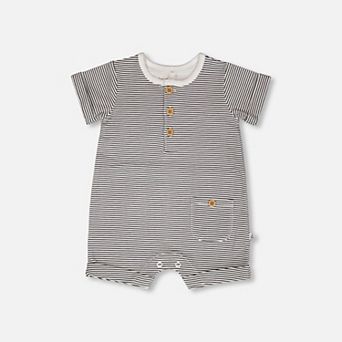 Baby Boy Cotton Jersey Romper and Stripes