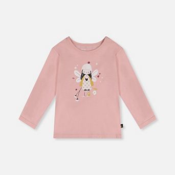 Little Kids Girl Angel Graphic Organic Cotton Long Sleeve T-Shirt